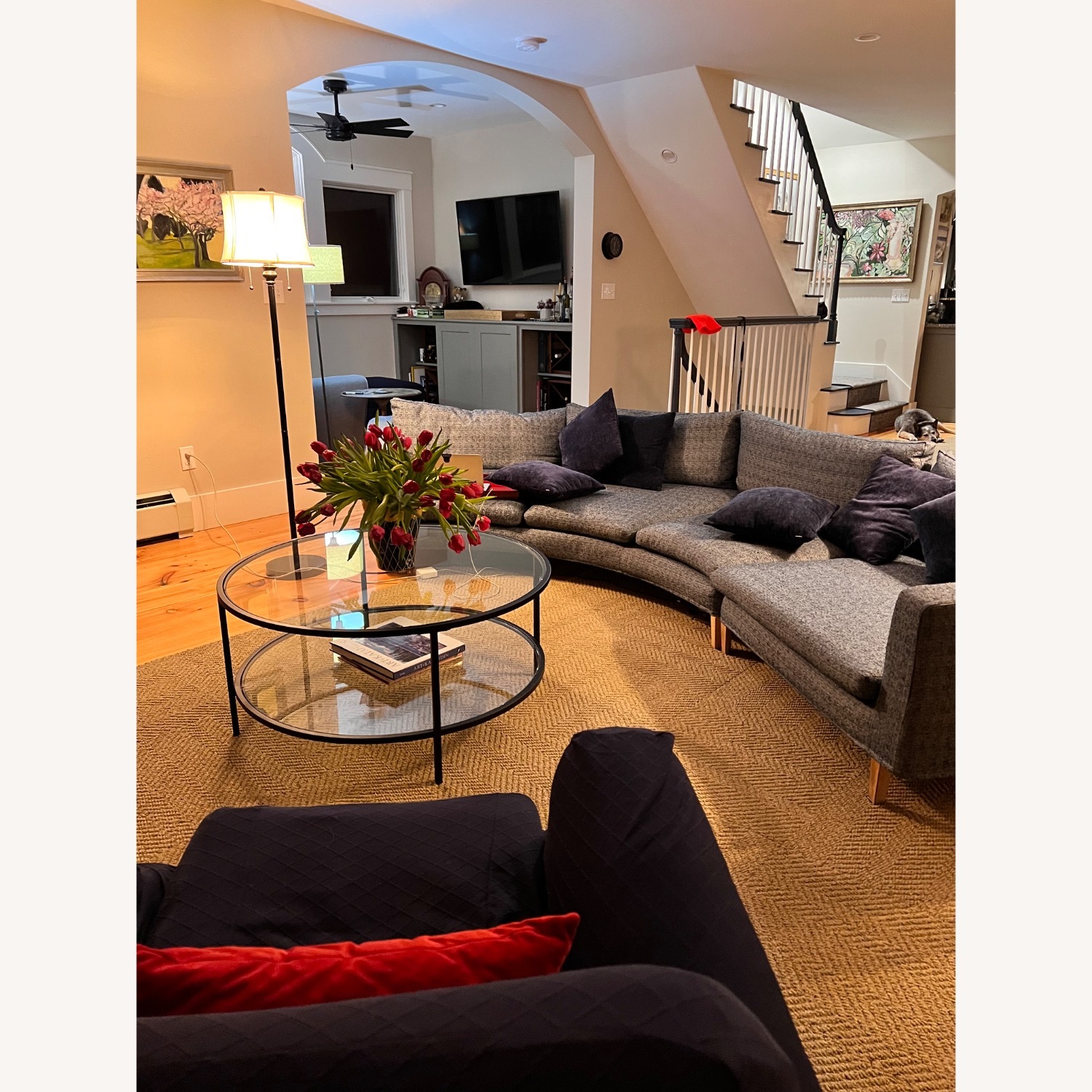 Curved Blue 2+ Piece Sectional - image-6