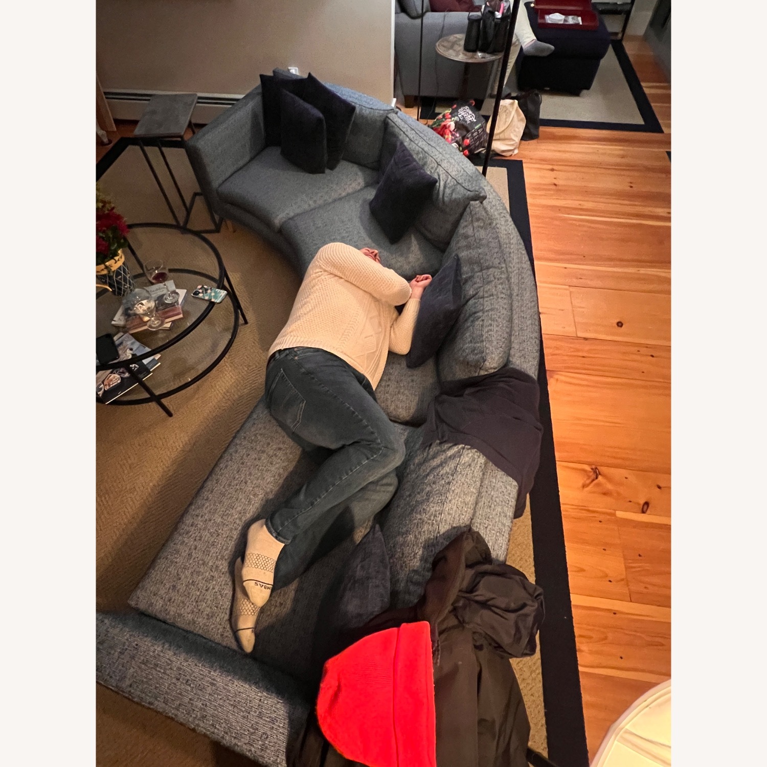 Curved Blue 2+ Piece Sectional - image-7