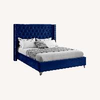 Wayfair Blue Velvet Queen Bed