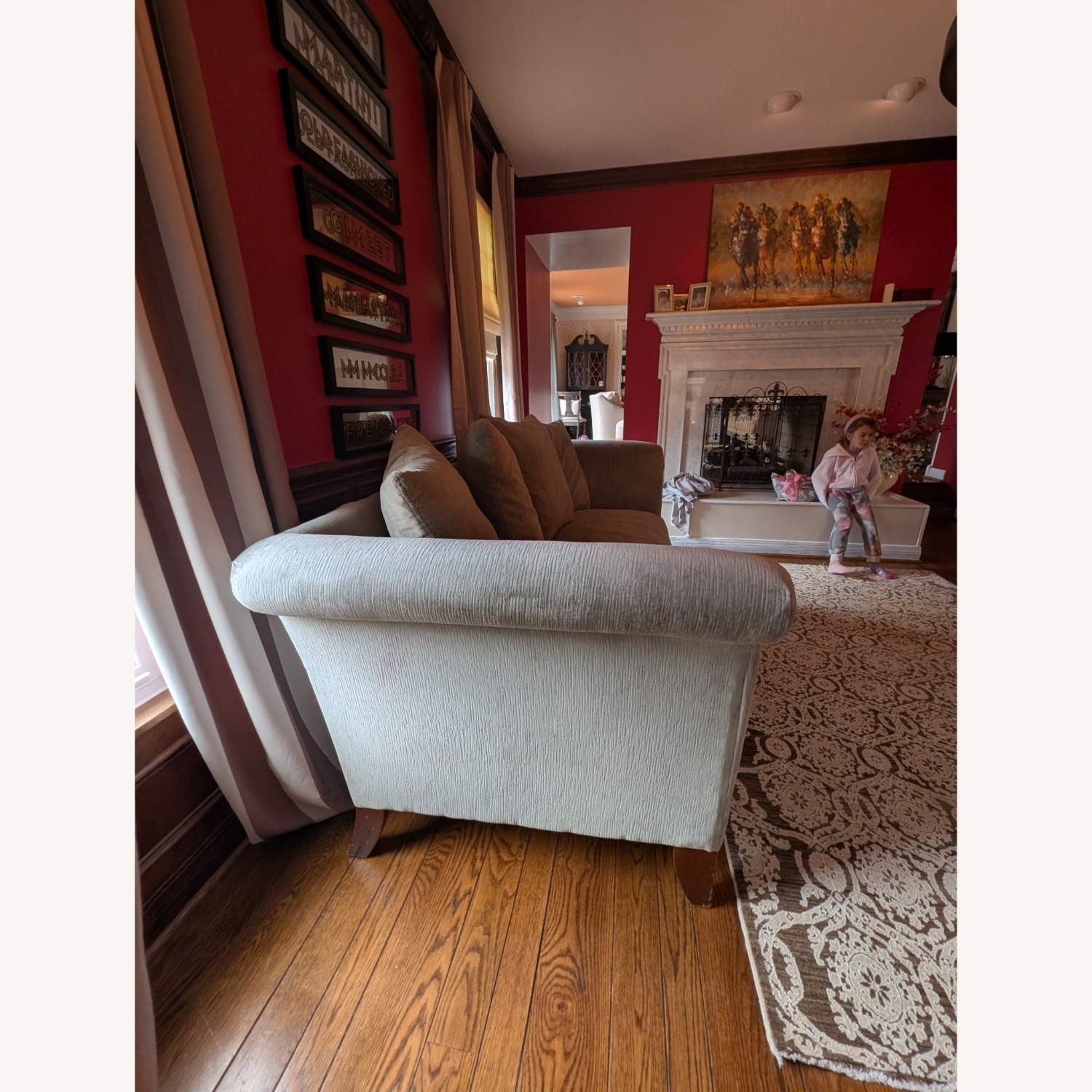 Havertys Traditional Brown Sofa - image-1