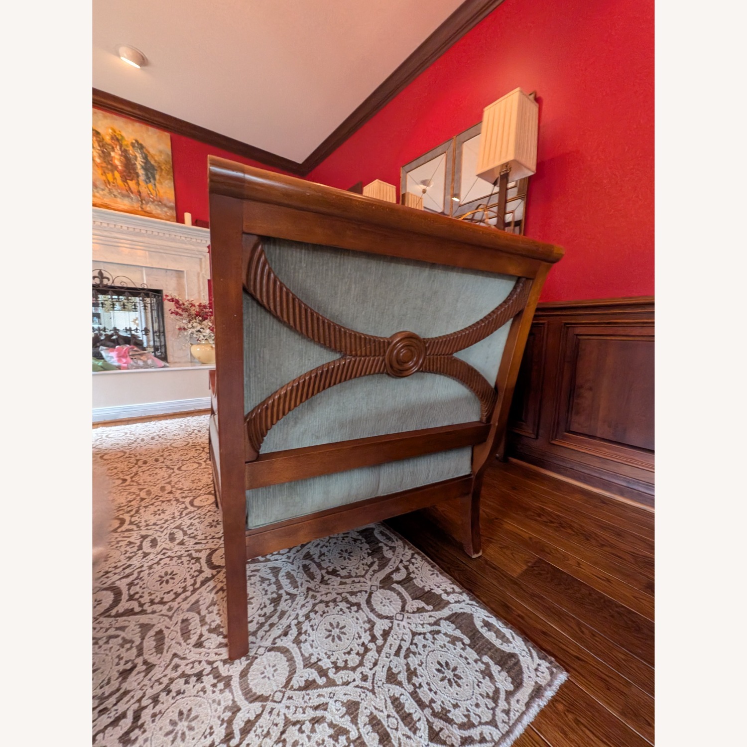 Havertys Light Gray Fabric Accent Chair - image-3