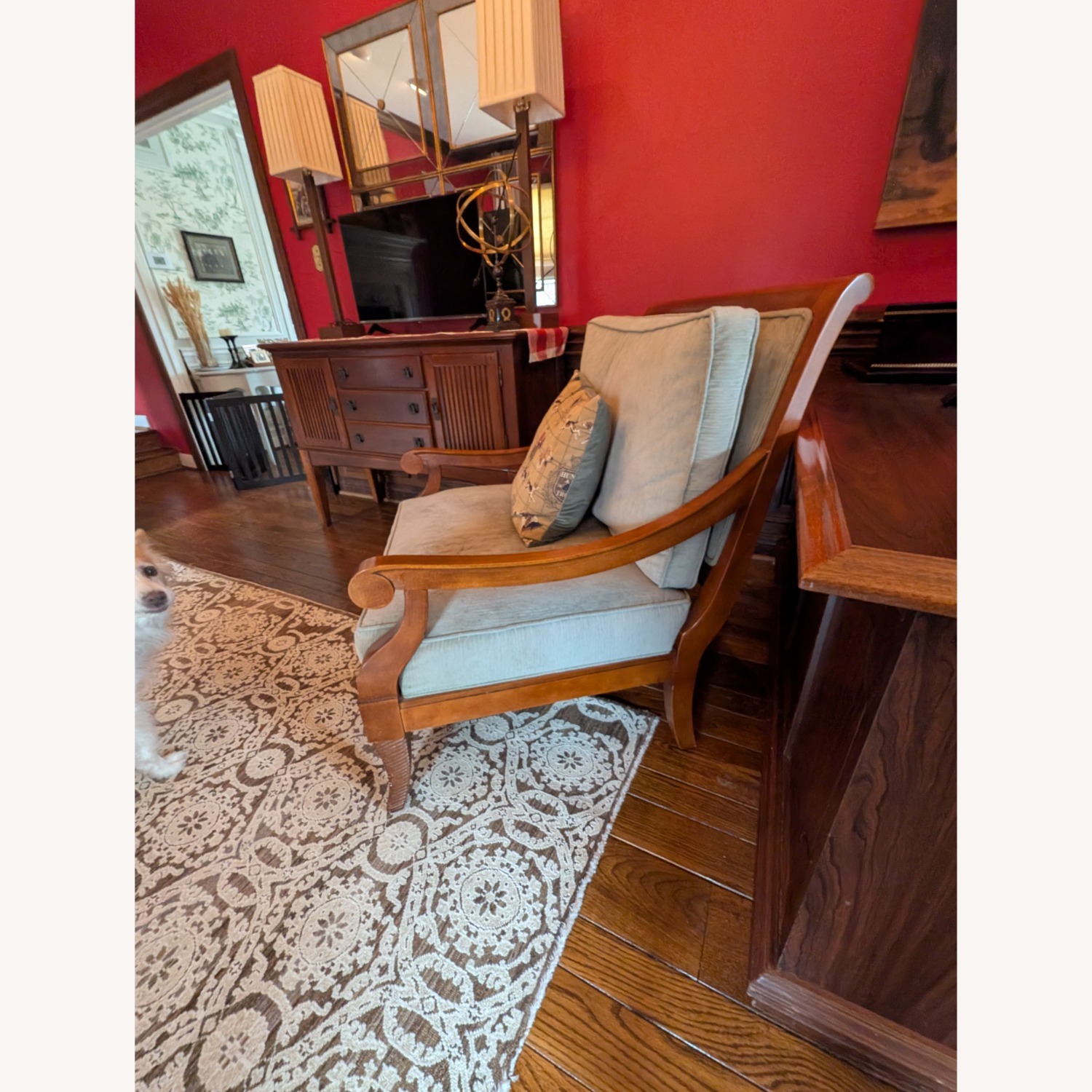 Havertys Light Gray Fabric Accent Chair - image-2