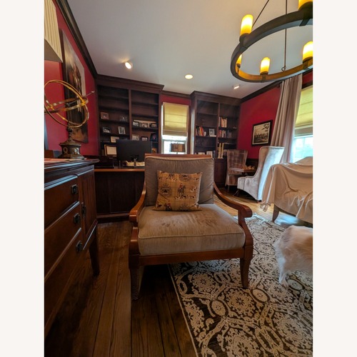 Used Havertys Light Gray Fabric Accent Chair for sale on AptDeco