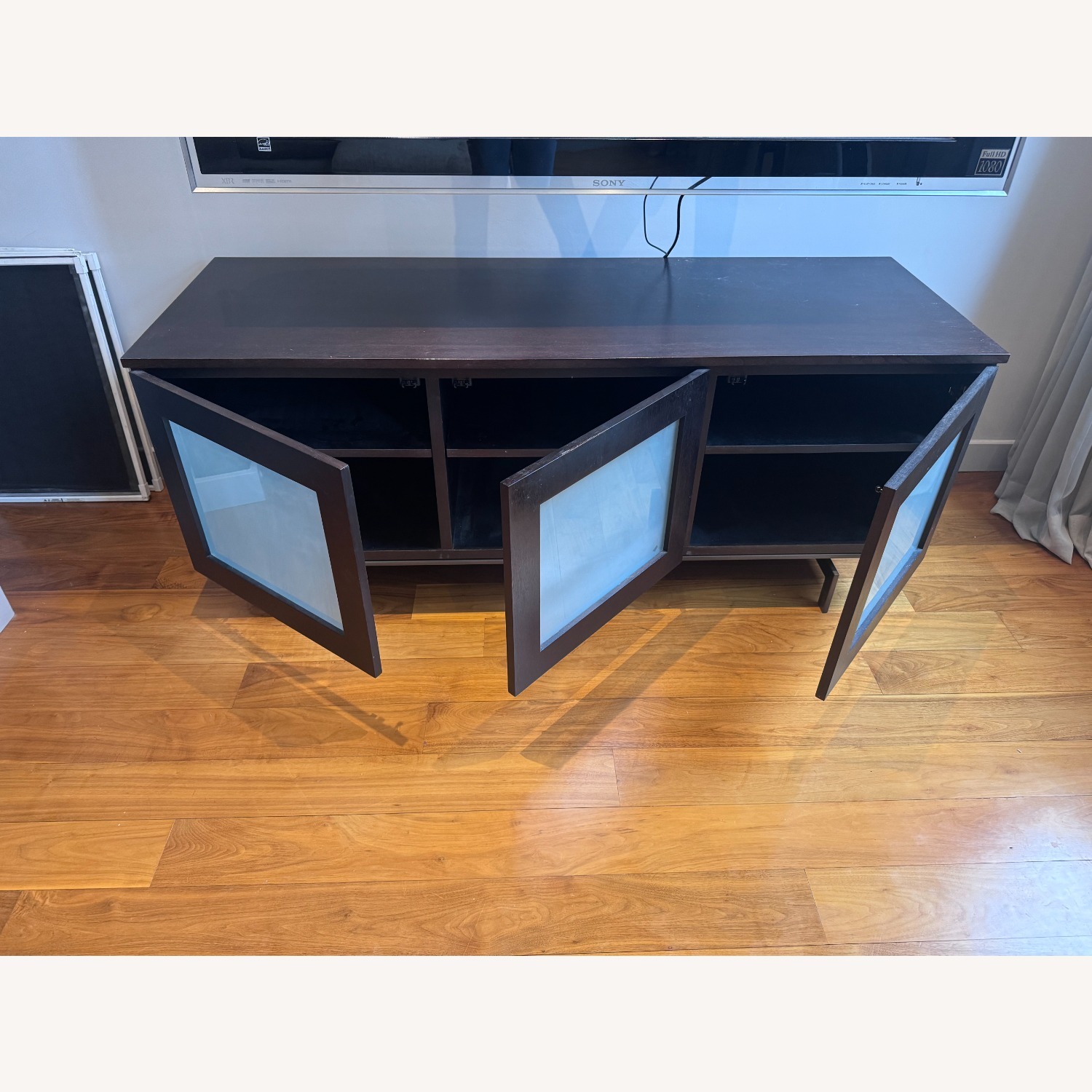 Desiron Darin Dark Walnut 3 Door Console Sideboard - image-2