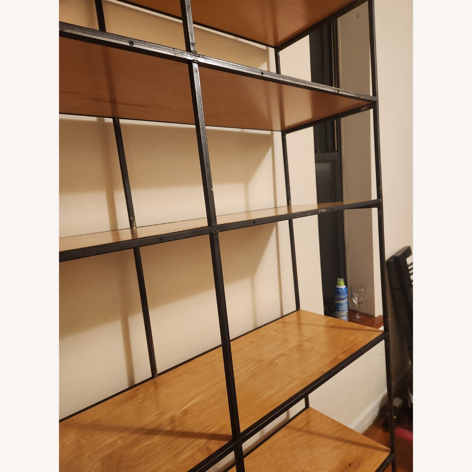  Industrial Maple/Raw Steel Shelving Unit - image-1
