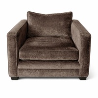 Montauk Tuxedo Dark Brown Fabric Armchair