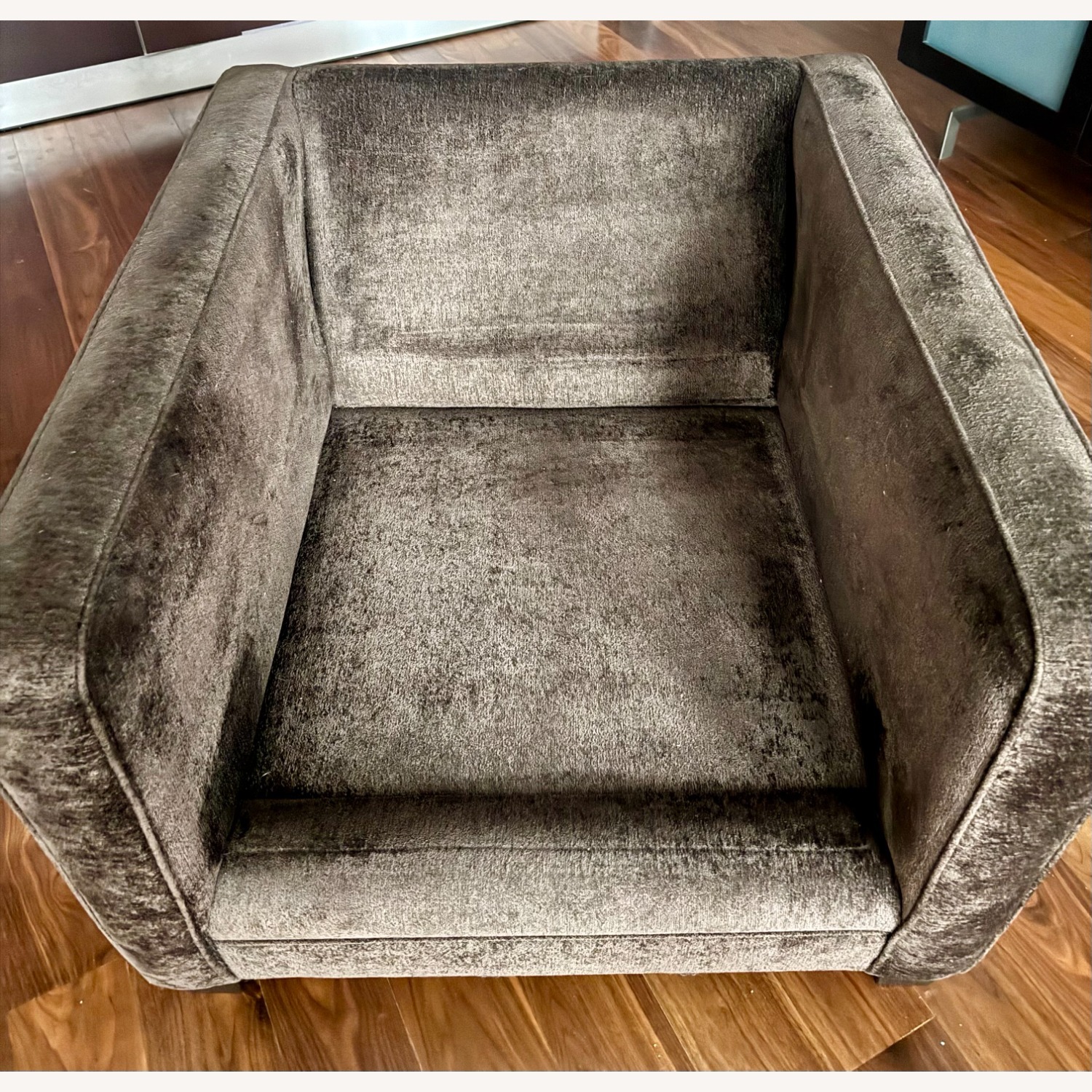 Montauk Tuxedo Dark Brown Fabric Armchair - image-1