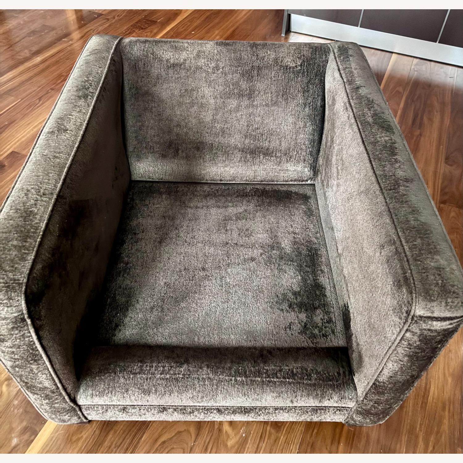 Montauk Tuxedo Dark Brown Fabric Armchair - image-2