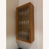 Solid Walnut Hanging Cabinet with Glass Door