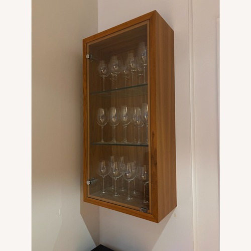 Used Solid Walnut Hanging Cabinet with Glass Door for sale on AptDeco
