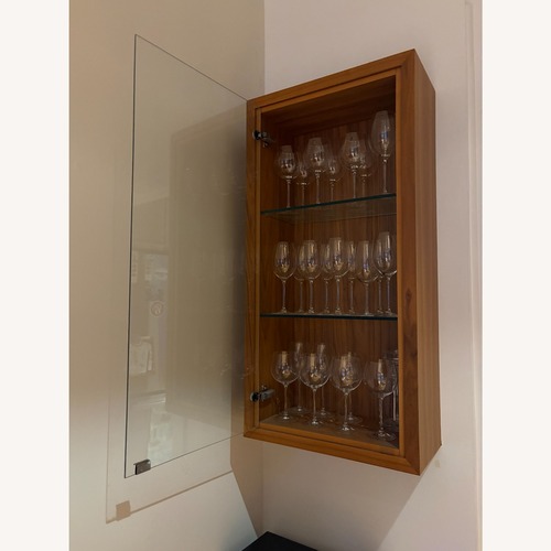 Used Solid Walnut Hanging Cabinet with Glass Door for sale on AptDeco