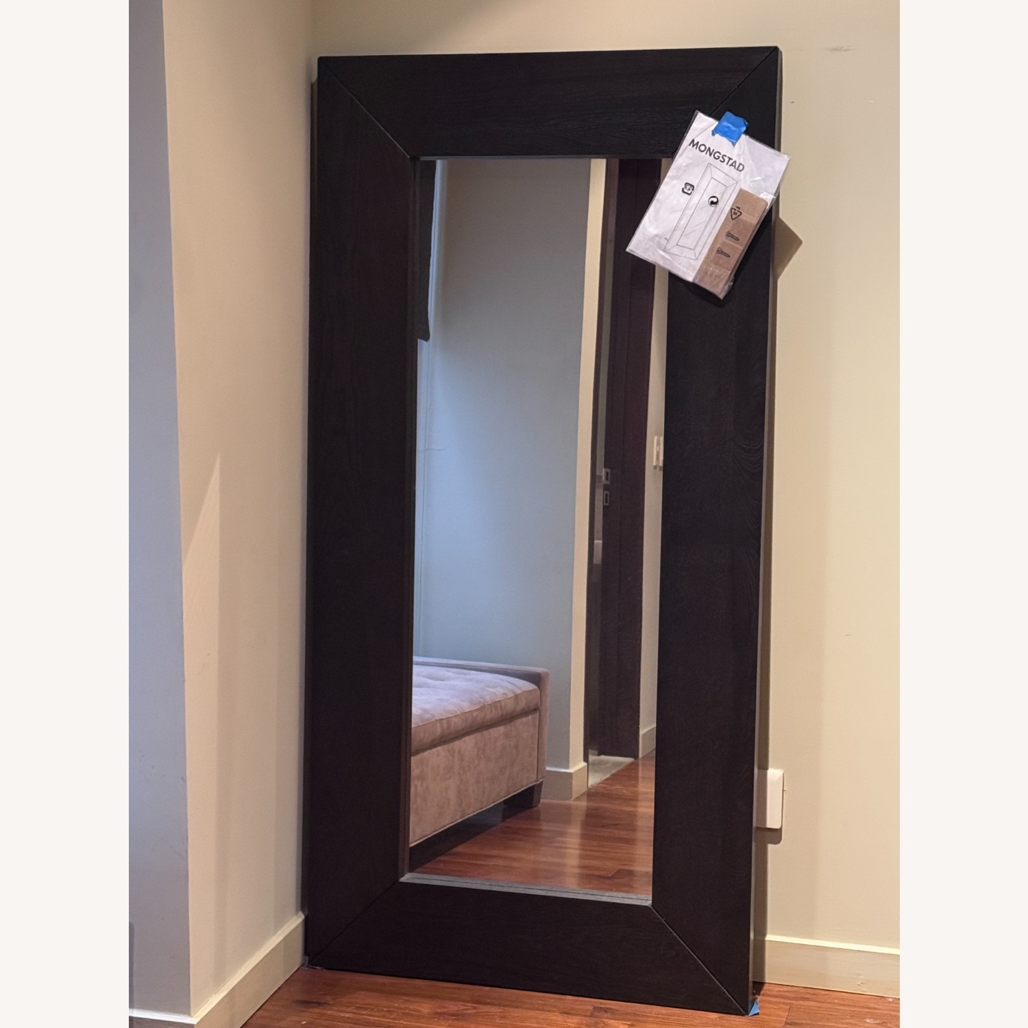 IKEA Mongstad Floor Mirror Black Wood Frame - image-3