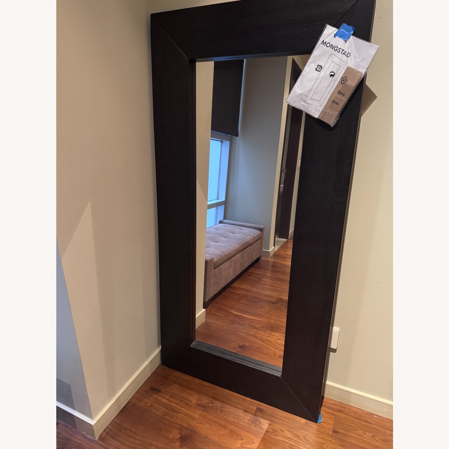 IKEA Mongstad Floor Mirror Black Wood Frame - image-2