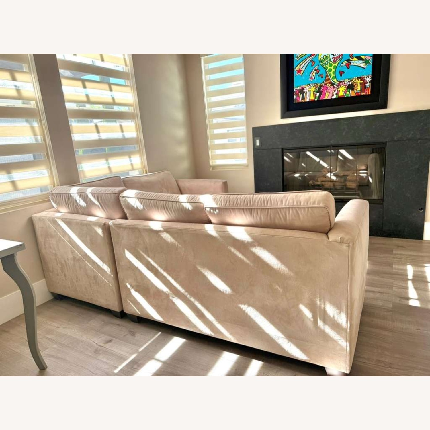 Custom Made Natural Fabric 2 Piece Sectional - image-4