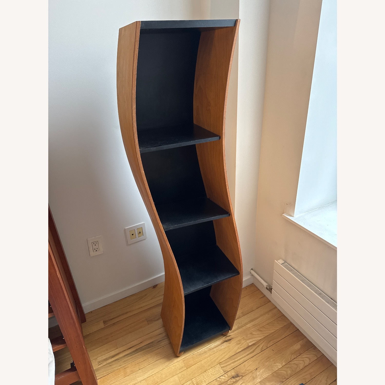 Wavy Wooden Display Shelf - image-1