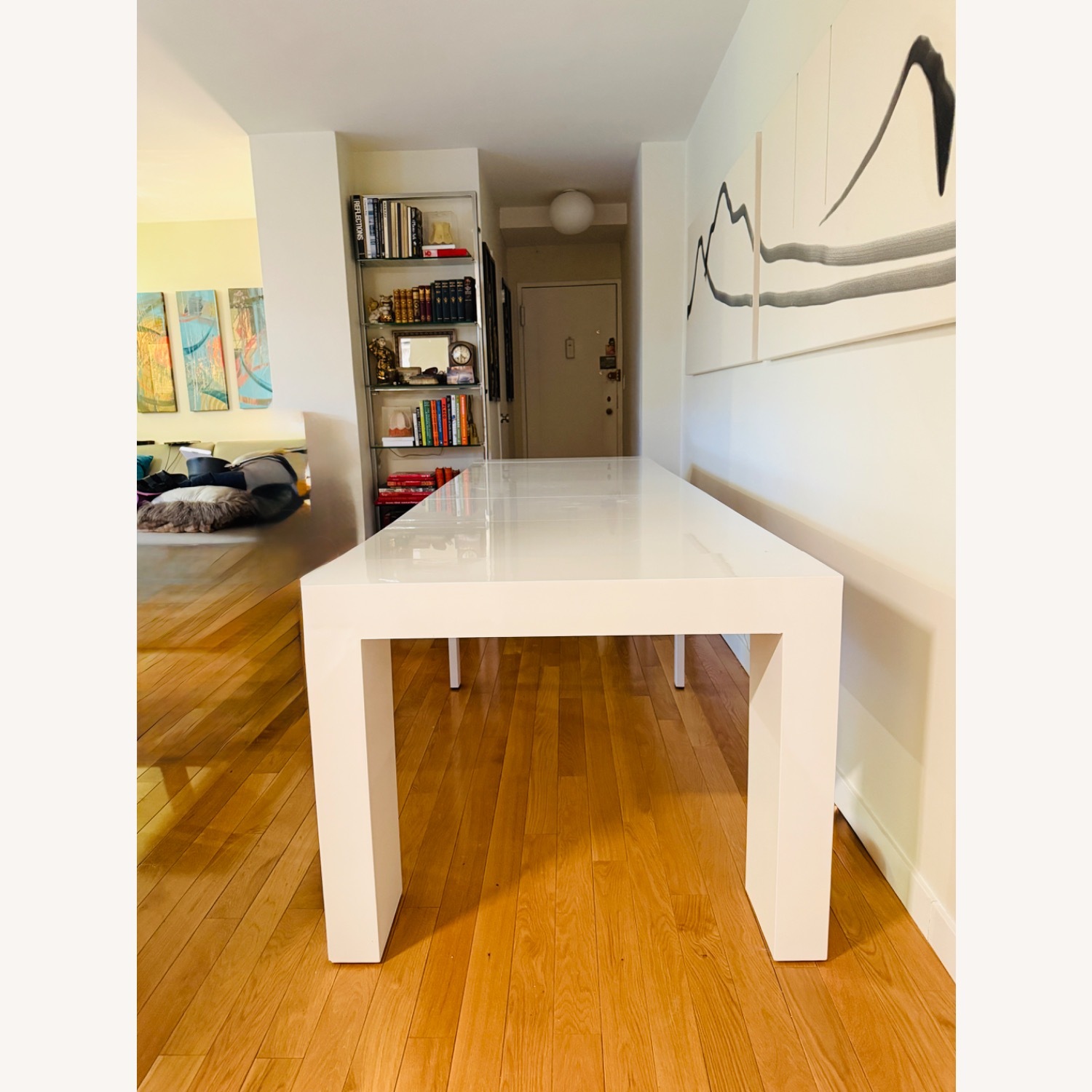 Maxmindecor White Lacquer Dining Table - image-3