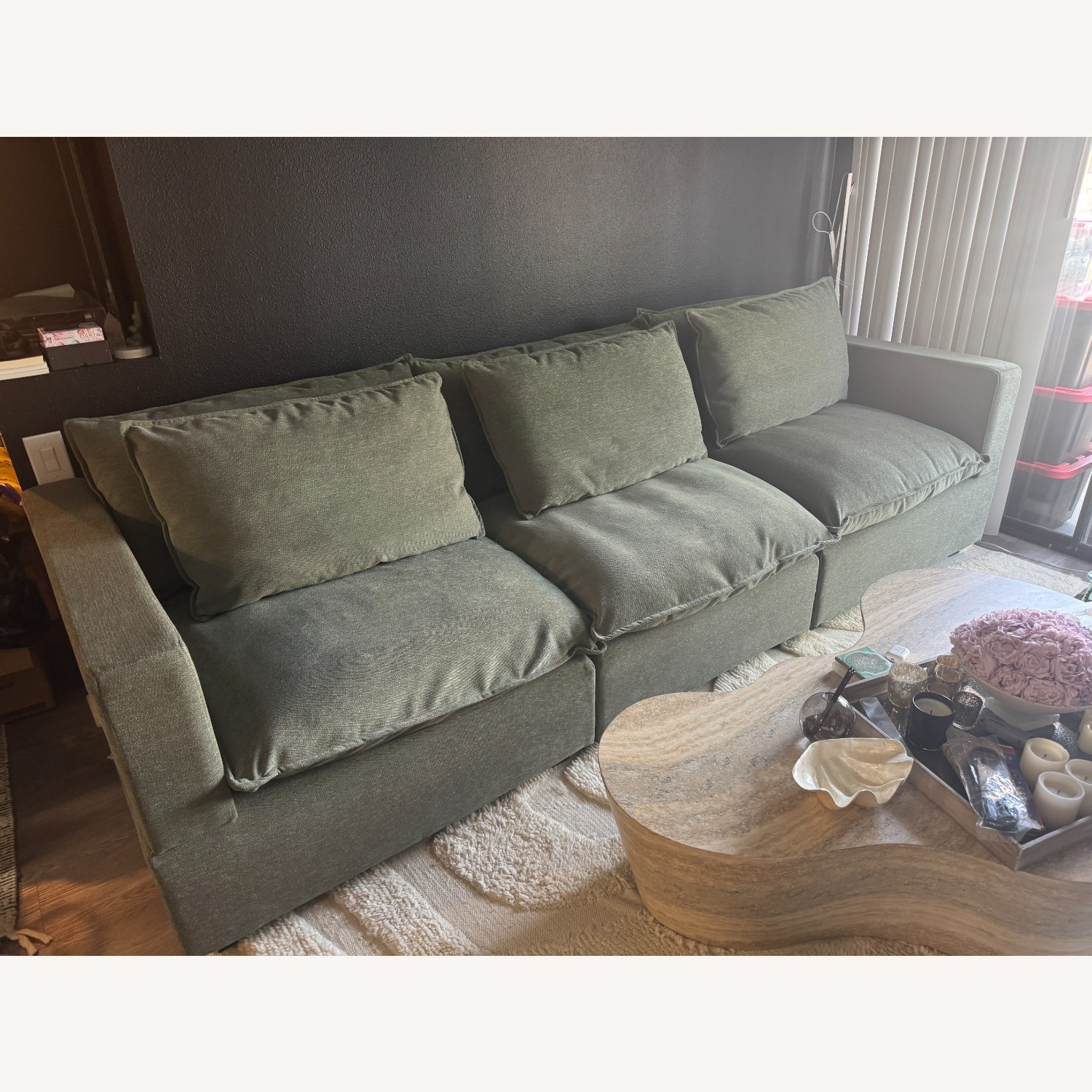 Albany Park Spruce Green Kova 3+ Piece Sectional - image-4