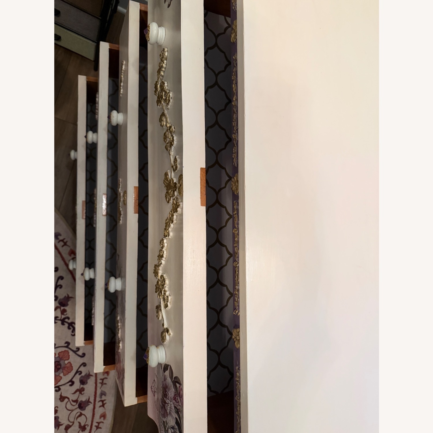 Vintage/Antique Purple Wood Dresser - image-6