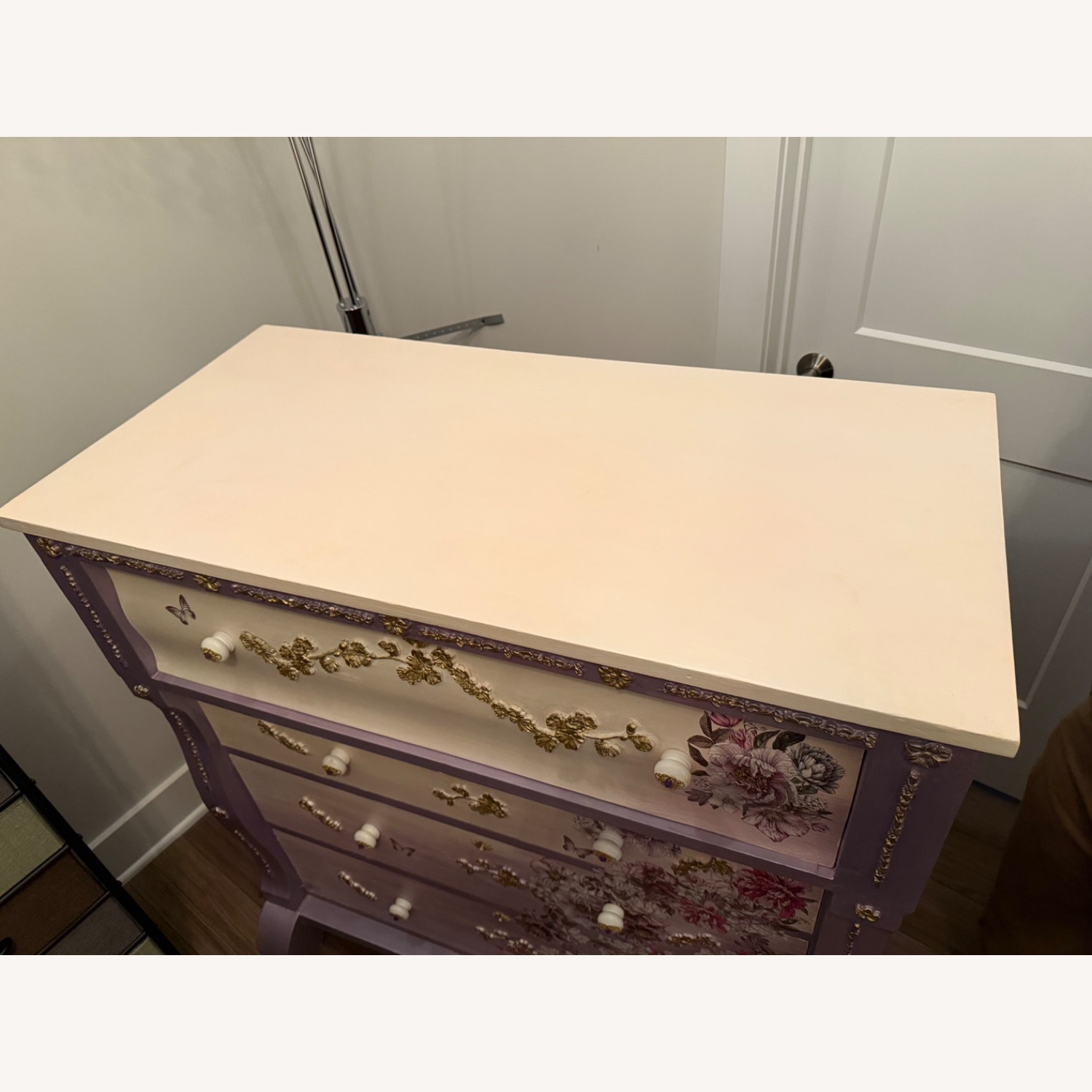 Vintage/Antique Purple Wood Dresser - image-10