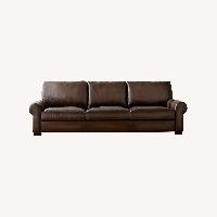Pottery Barn Dark Brown Leather Sleeper Sofa