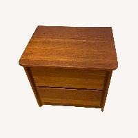  Cherry Wood Nightstand with Two Drawers