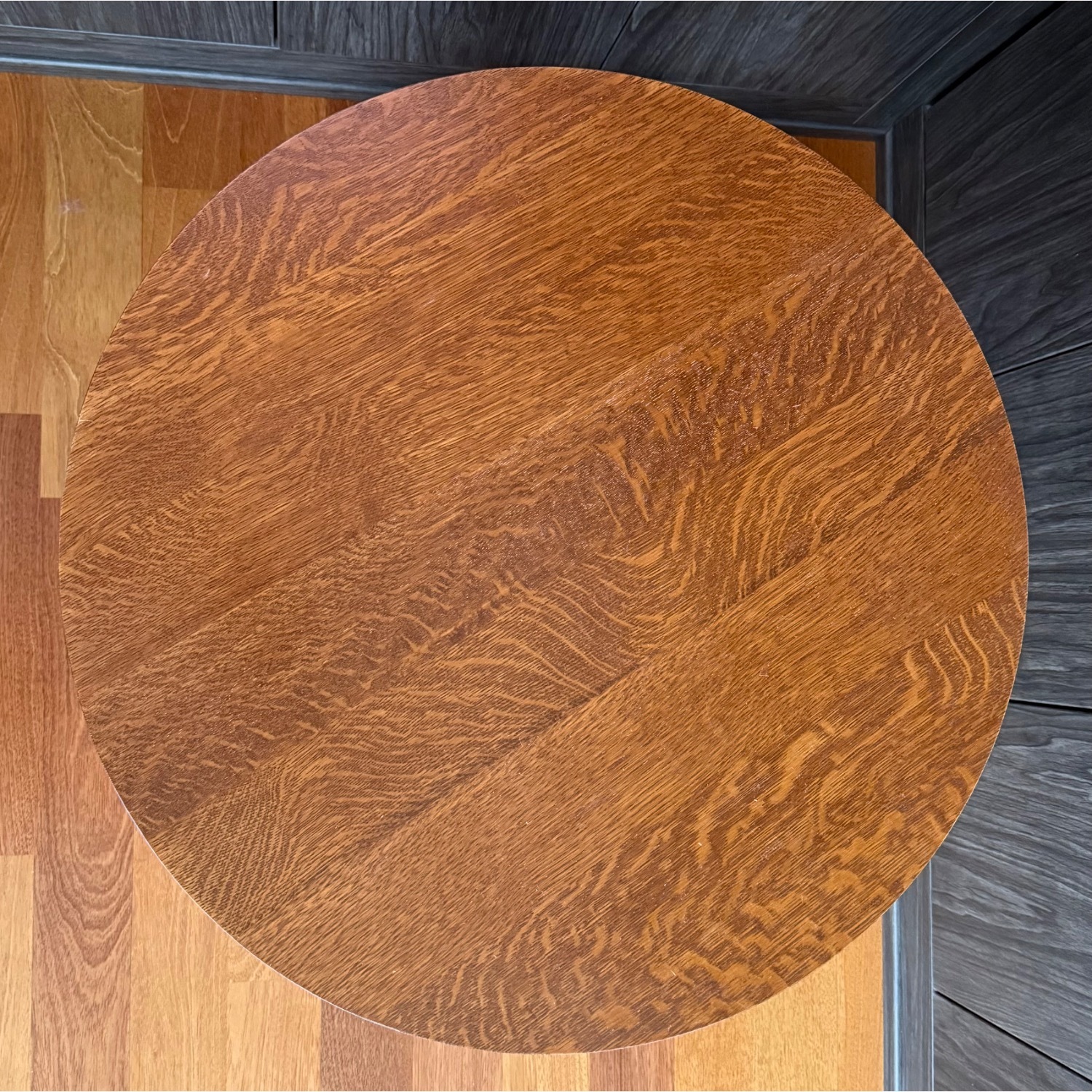 Stickley Furniture Dark Brown Round Side Table - image-2