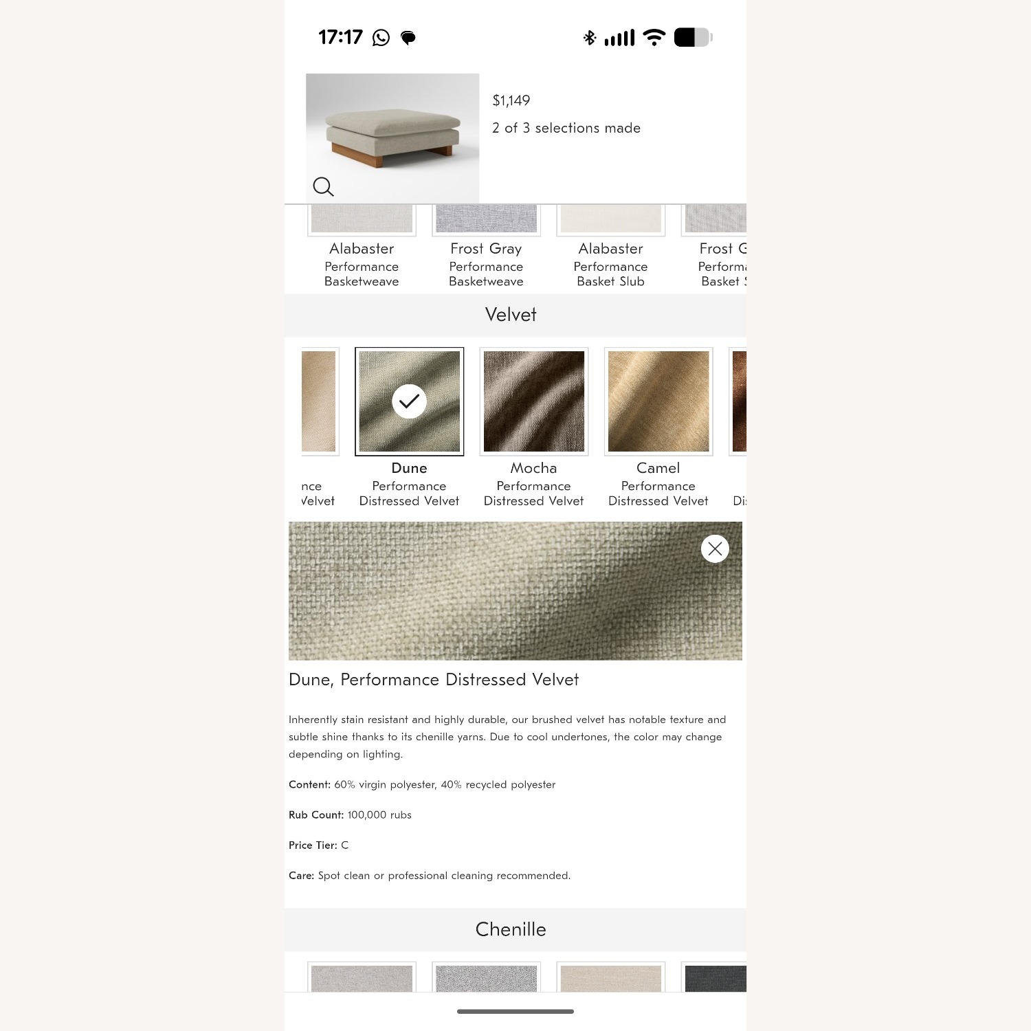 West Elm Harmony Ottoman 41 Inch - image-3