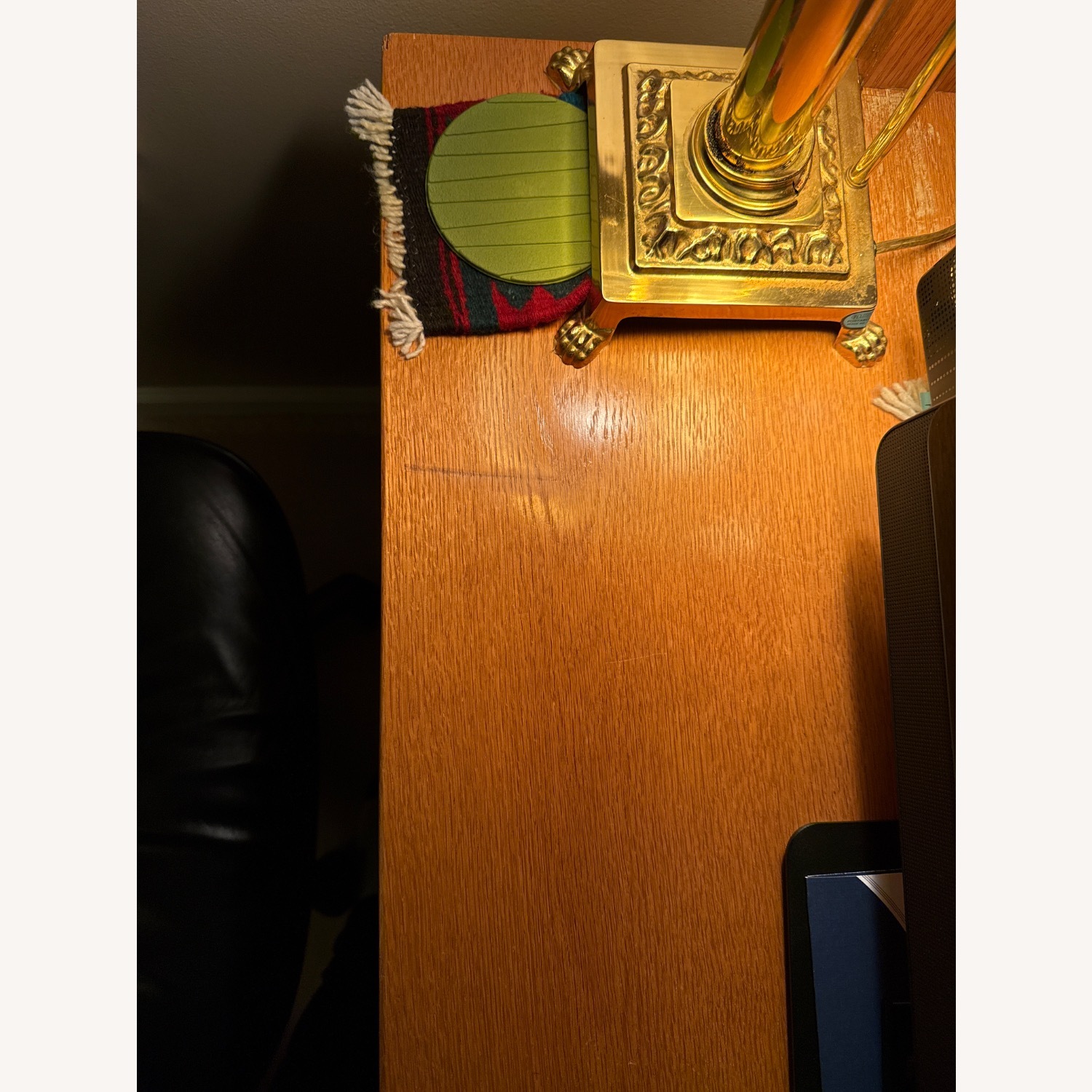 Natural Wood Office Desk Wall Unit - image-2