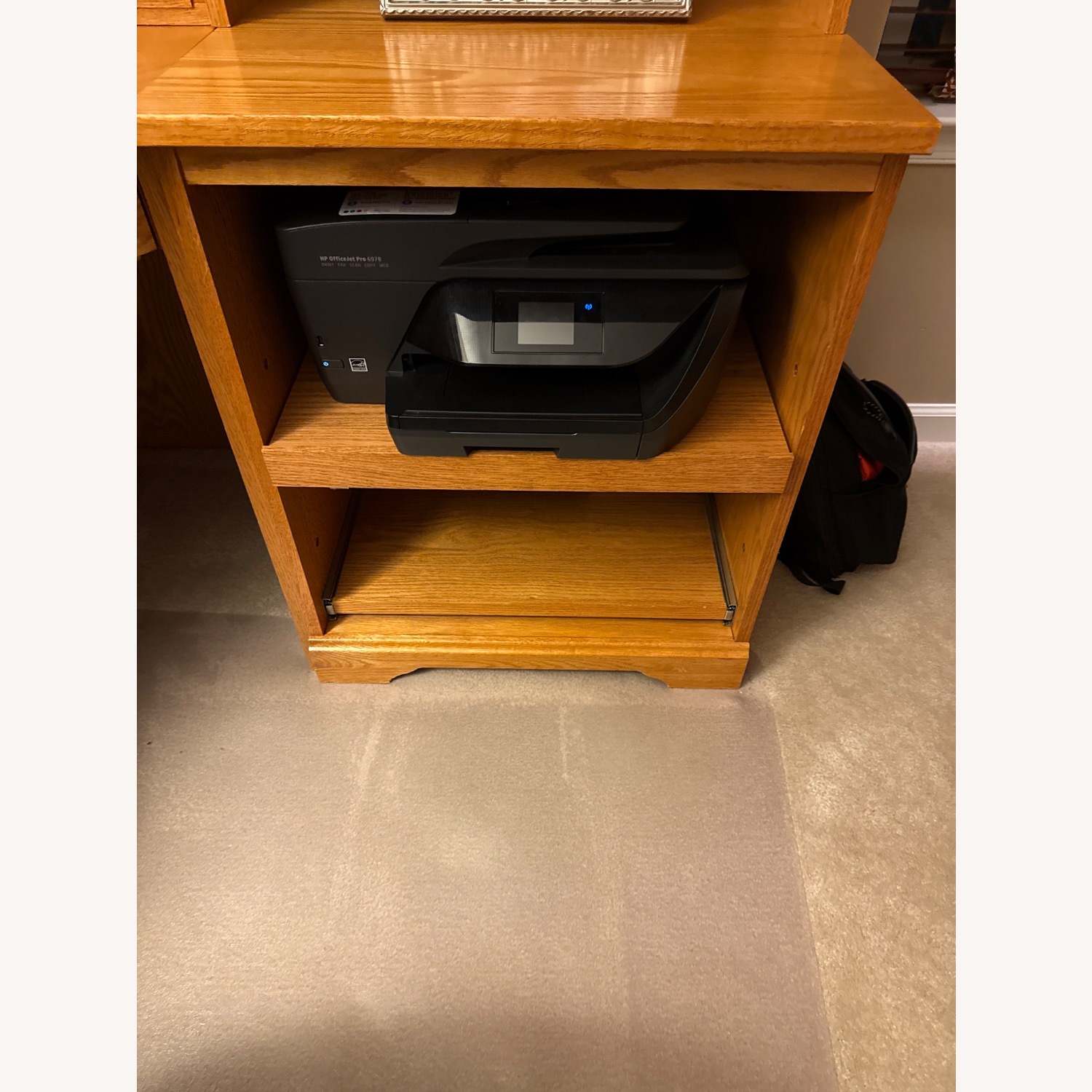 Natural Wood Office Desk Wall Unit - image-6