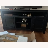 Living Spaces Black Wood Media Storage