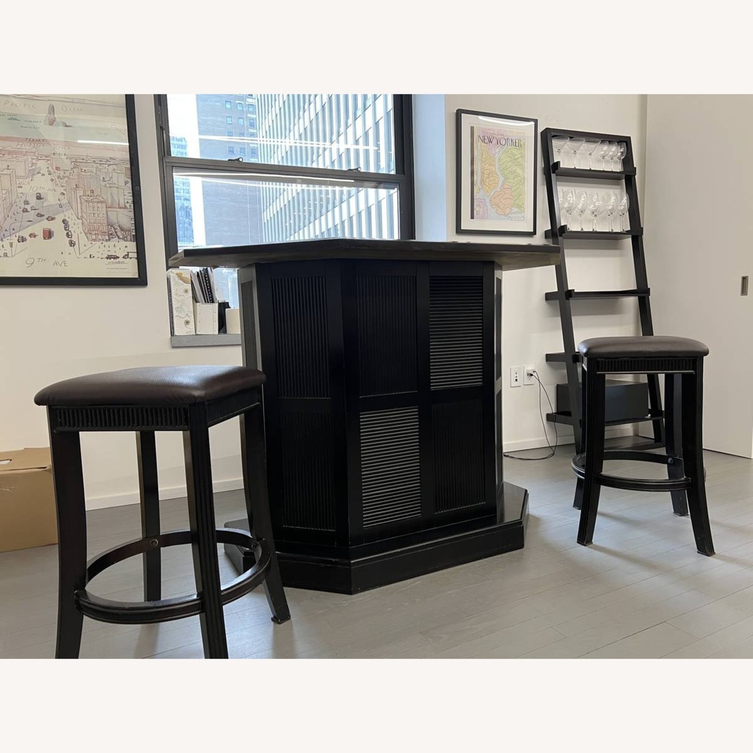 Vintage/Antique Dark Brown Bar Cart - image-2