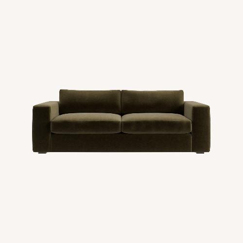 Used Crate & Barrel Oceanside Sofa Velvet Como Olive for sale on AptDeco