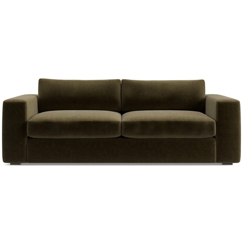 Used Crate & Barrel Oceanside Sofa Velvet Como Olive for sale on AptDeco