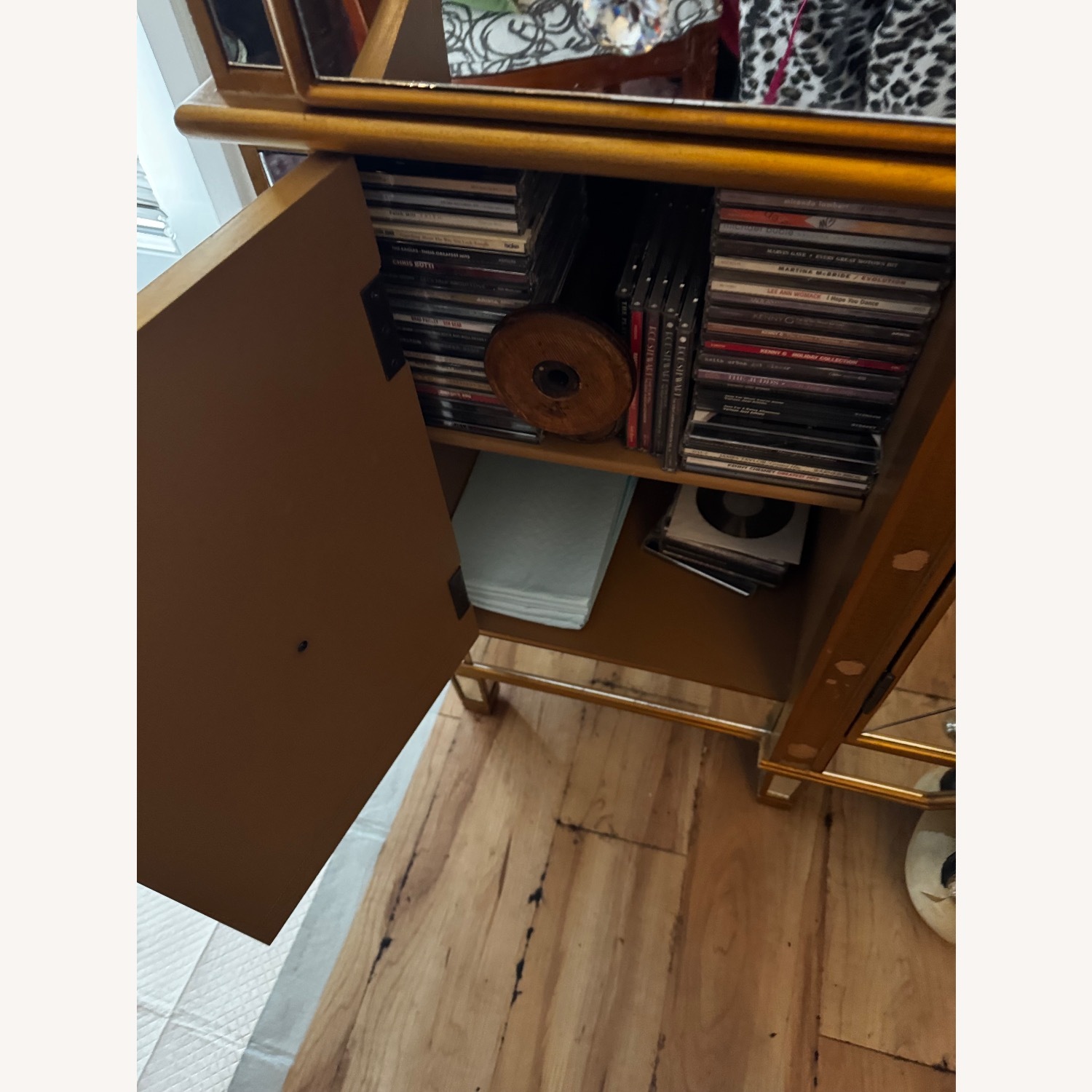 Ashley Mirrored Glass & Gold Crendenza - image-7