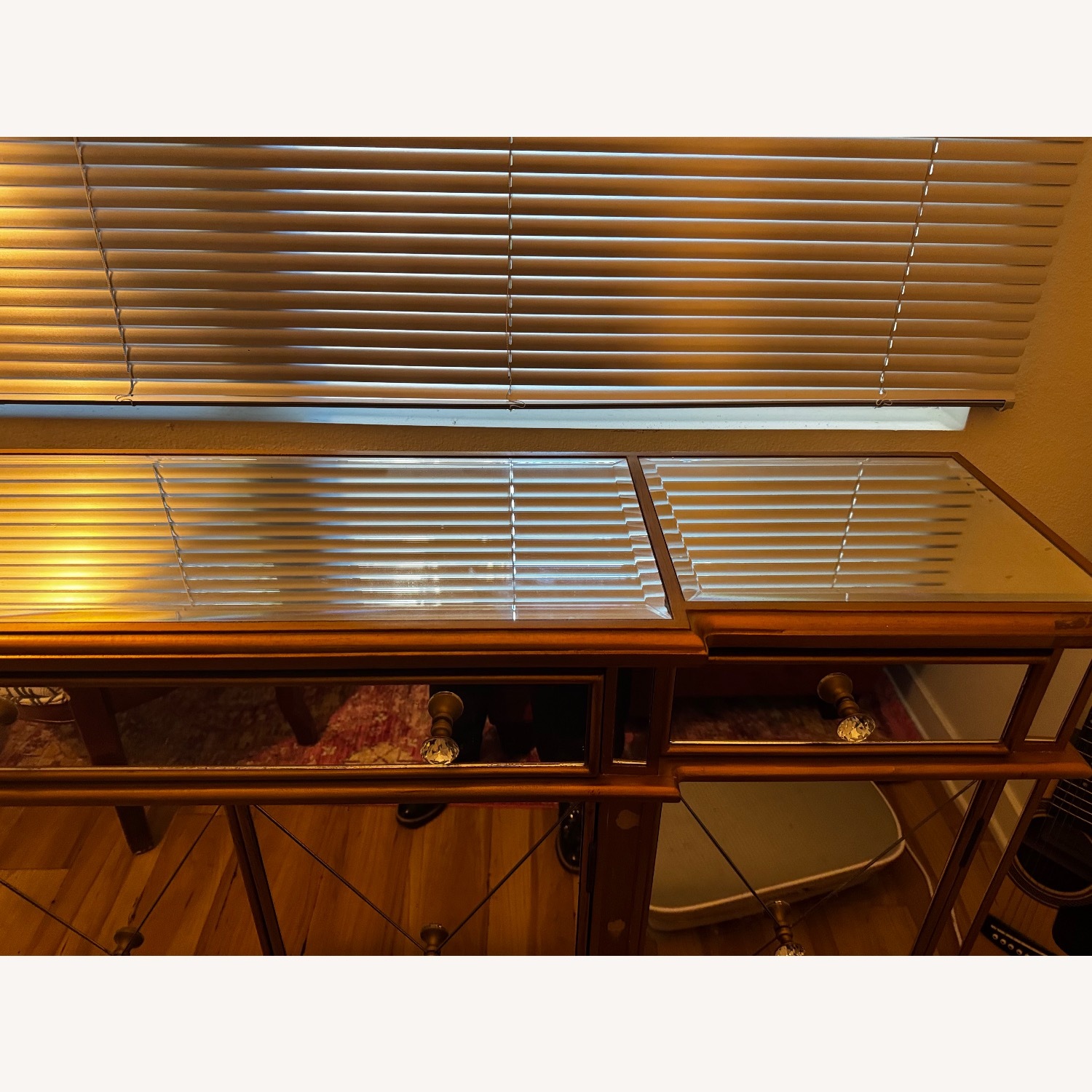 Ashley Mirrored Glass & Gold Crendenza - image-8