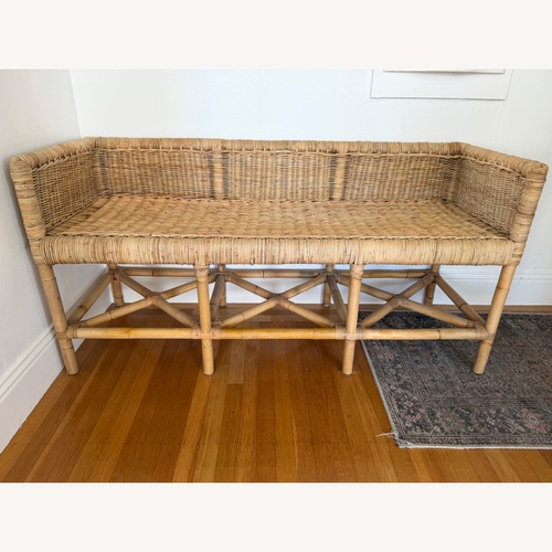 Used Serena & Lily Shore Bench Rattan Bench for sale on AptDeco