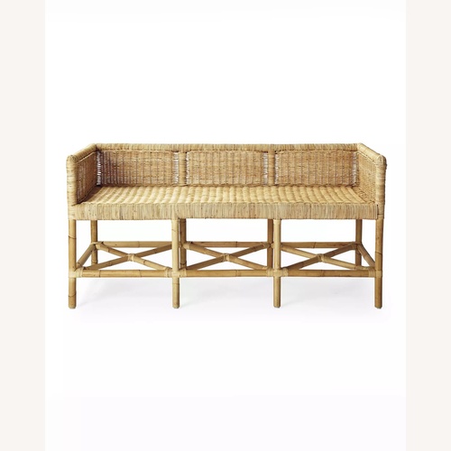 Used Serena & Lily Shore Bench Rattan Bench for sale on AptDeco