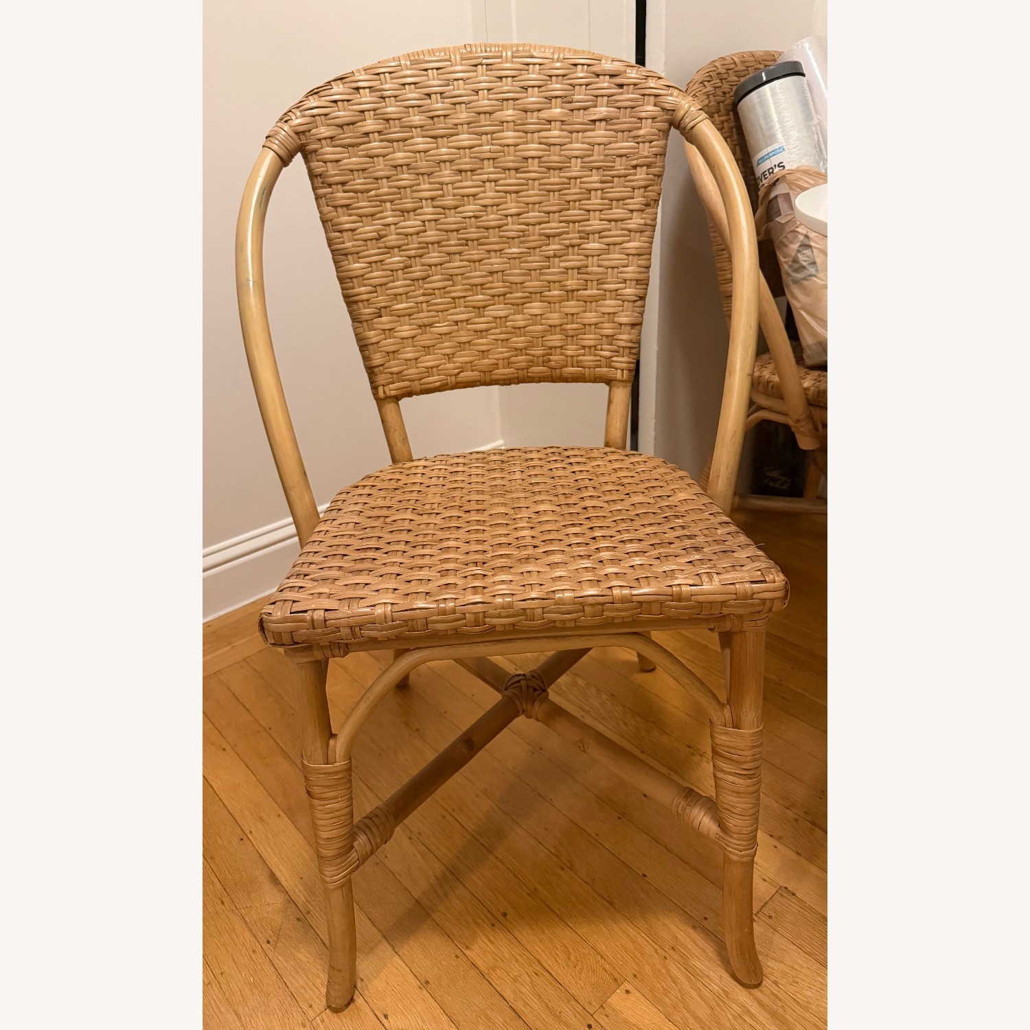 Pottery Barn Natural Rattan Dining Chairs - image-1