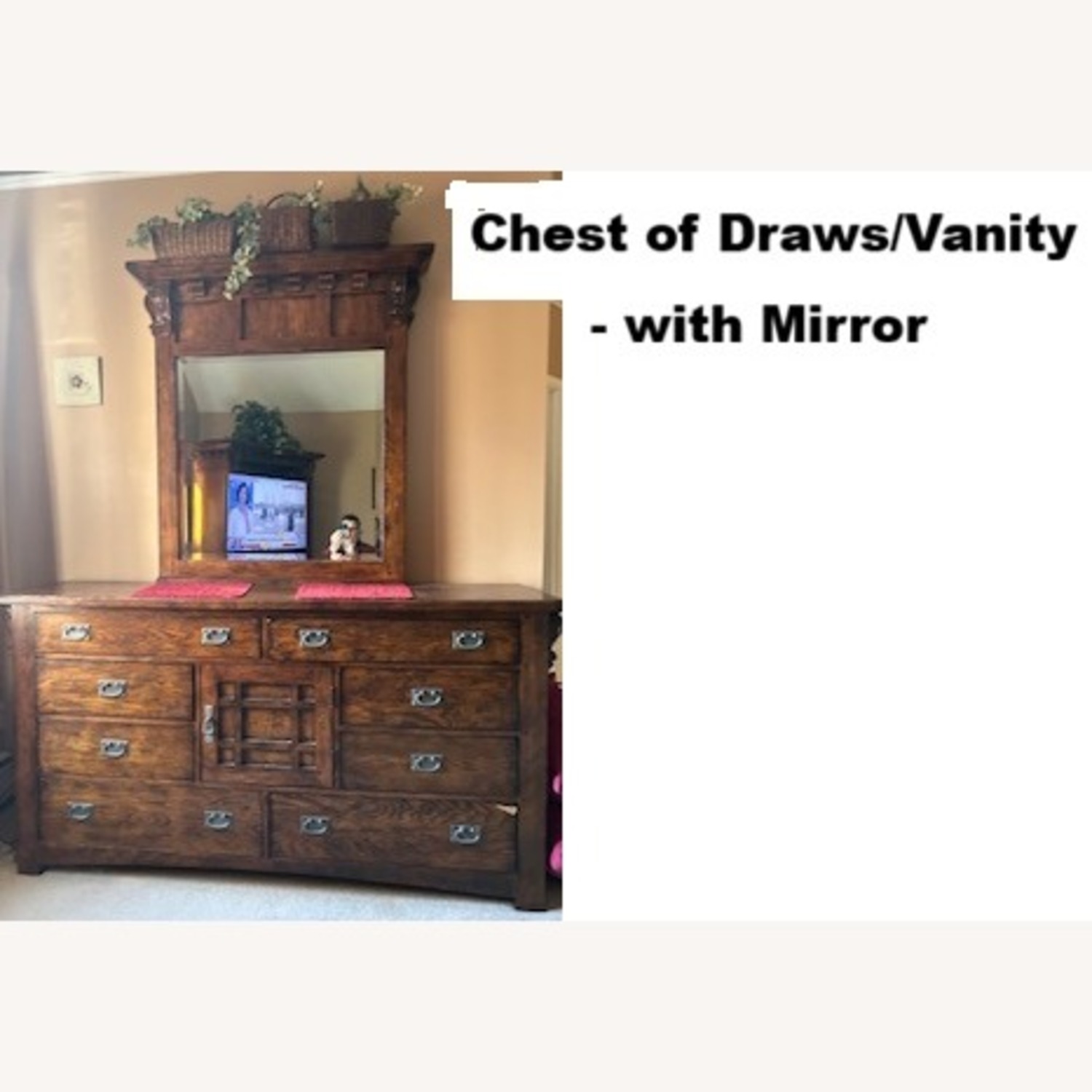 Hampton Row Dark Brown Wood Dresser & Mirror - image-2