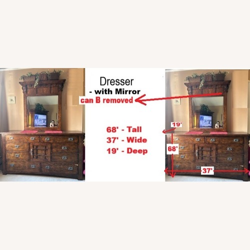 Used Hampton Row Dark Brown Wood Dresser & Mirror for sale on AptDeco