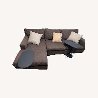 Crate & Barrel Axis II Sofa Blue Perf Fabric