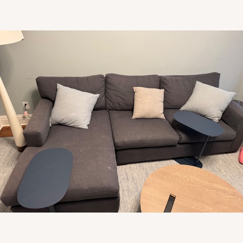 Used Crate & Barrel Axis II Sofa Blue Perf Fabric for sale on AptDeco