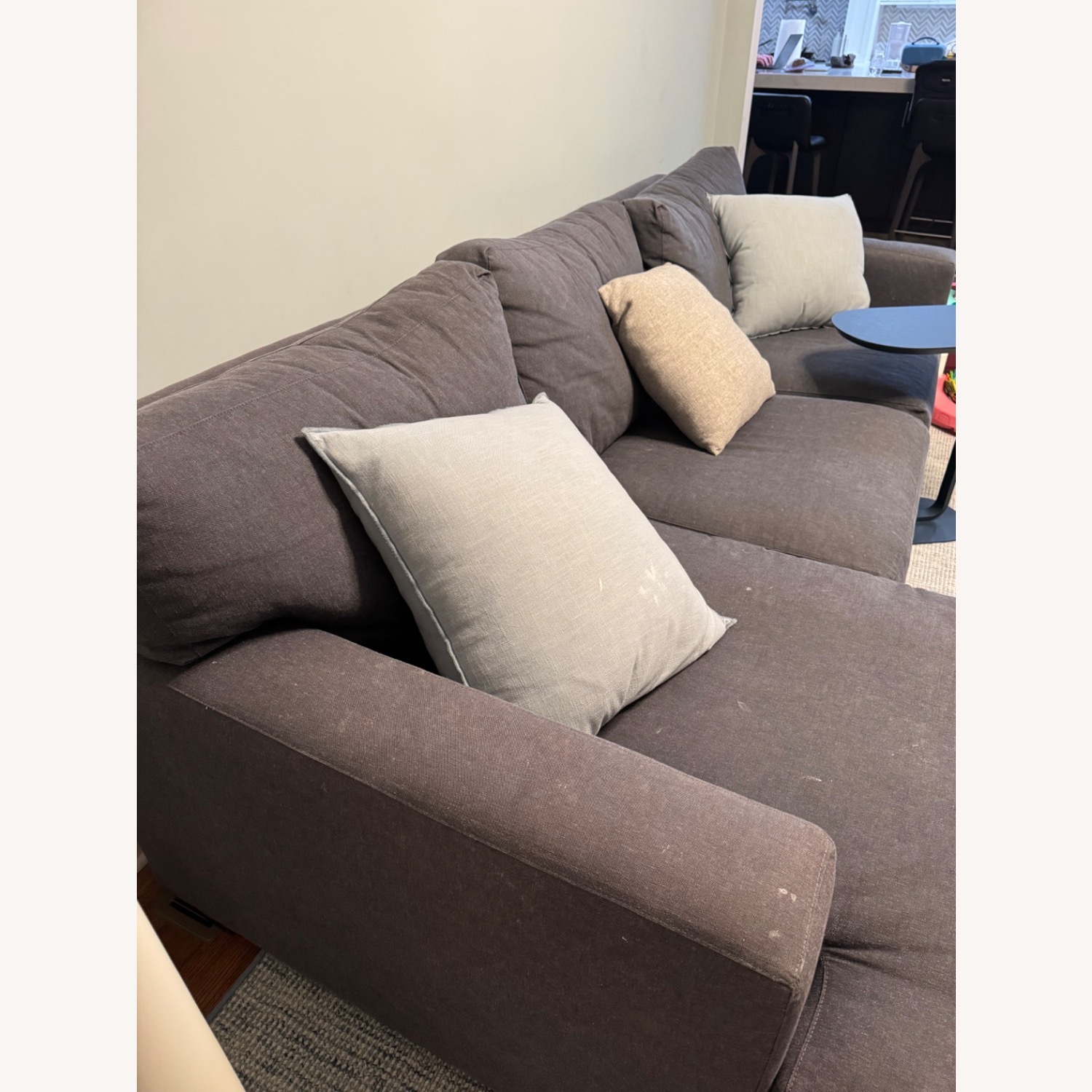 Crate & Barrel Axis II Sofa Blue Perf Fabric - image-2