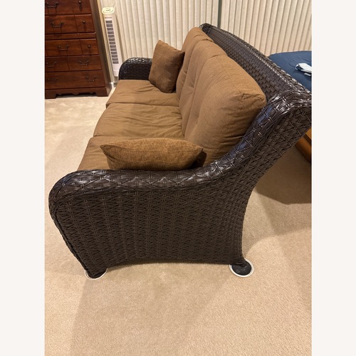 Used Dark Brown Rattan Patio Furniture for sale on AptDeco