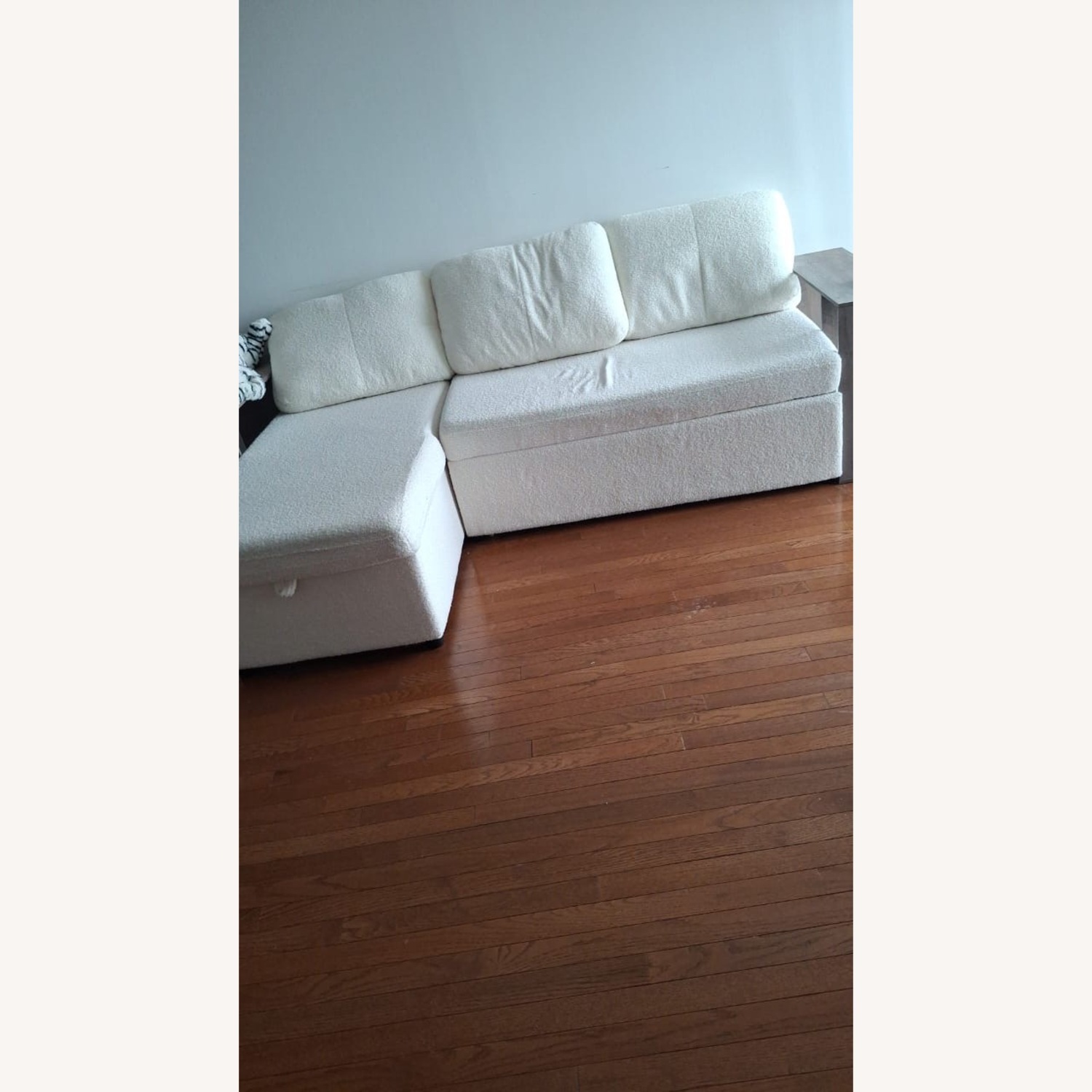 AmeriHome White Fabric Sleeper Sofa - image-3