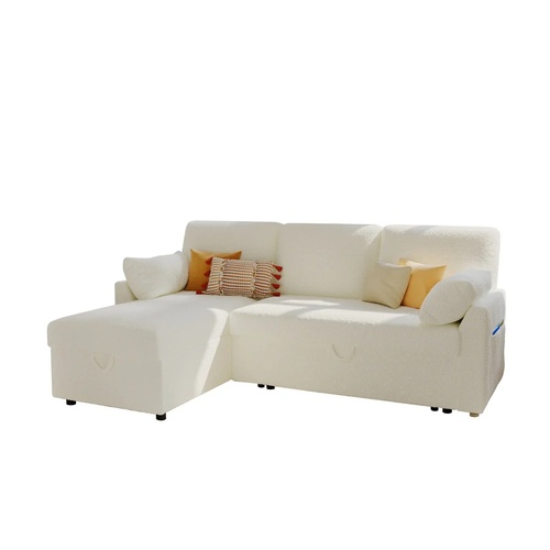 Used AmeriHome White Fabric Sleeper Sofa for sale on AptDeco