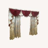 Taylor Made Custom Furniture Gold Fabric Curtains