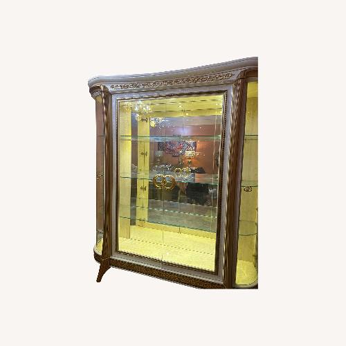 Used Arredo Classice Made In Itlay Gold Glass Armoire for sale on AptDeco