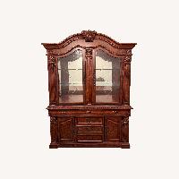 Ashley Wood China Cabinet Display Hutch with Lights