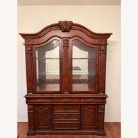 Ashley Wood China Cabinet Display Hutch with Lights